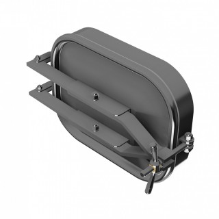 Stainless steel rectangular manway W2/D (424x316) - front view