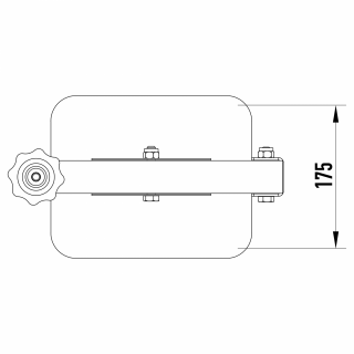 Stainless steel rectangular manway W2/E (175x225) - drawing (top view)