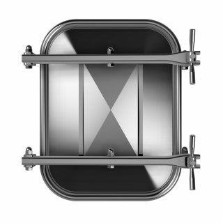 Stainless steel rectangular manway W2/A (530x406) - front view