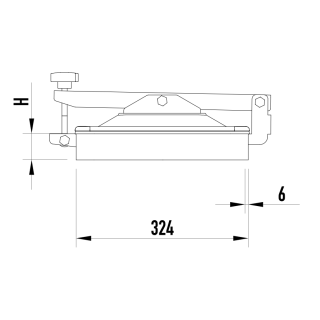 Stainless steel rectangular manway W2/F (245x310) - drawing (side view)