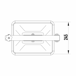 Stainless steel rectangular manway W2/F (245x310) - drawing (top view)