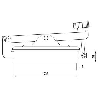 Stainless steel rectangular manway W2/G (175x225) - drawing (side view)
