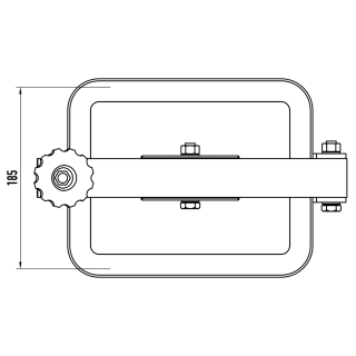 Stainless steel rectangular manway W2/G (175x225) - drawing (top view)