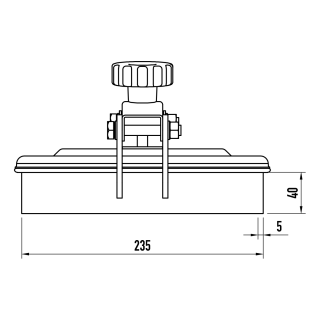 Stainless steel rectangular manway W2/H (225x175) - drawing (side view)