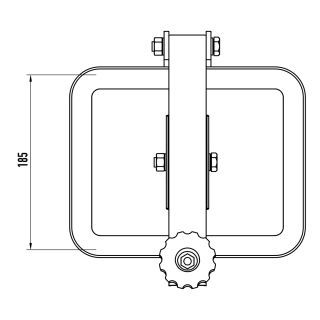 Stainless steel rectangular manway W2/H (225x175) - drawing (top view)