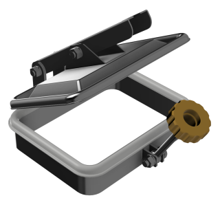 Stainless steel rectangular manway W2/H (225x175) - opening view