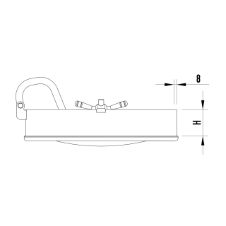 Stainless steel oval manway W3/F (440x308) - drawing (top view)