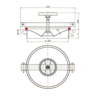 Stainless steel round side manway E118 (DN400) - drawing