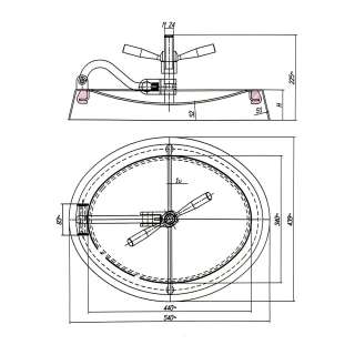 Stainless steel oval manway E126/1 (440x340) - drawing