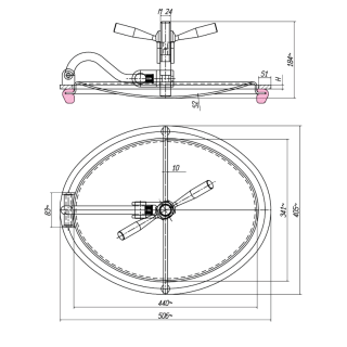 Stainless steel oval manway E126RS (440x340) - drawing