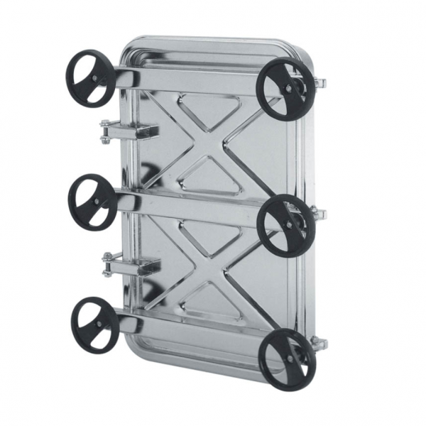 Stainless steel rectangular manway E132 (450x750)